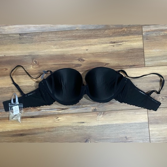 NWT Aerie Sunnie Demi Push Up Bra Black 38C Blossom Lace Trim Convertible Straps - Picture 3 of 6